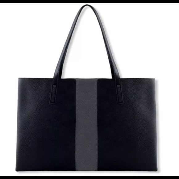 🔴🔴Vince Camuto x FabFitFun Luck Tote Colorblock Slim Black Grey NWOT - Picture 3 of 6